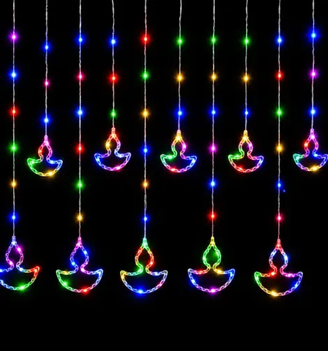 LED Diya Curtain Light (Multicolor)